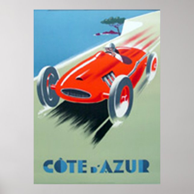 Cote d'Azur Art Deco poster print (Front)