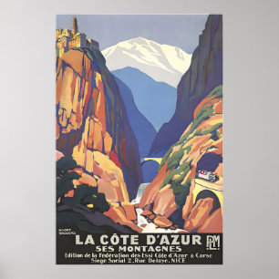 Côte d'Azur Art France Travel Poster French