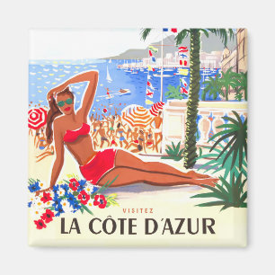 Cote D'Azur France vintage travel Magnet
