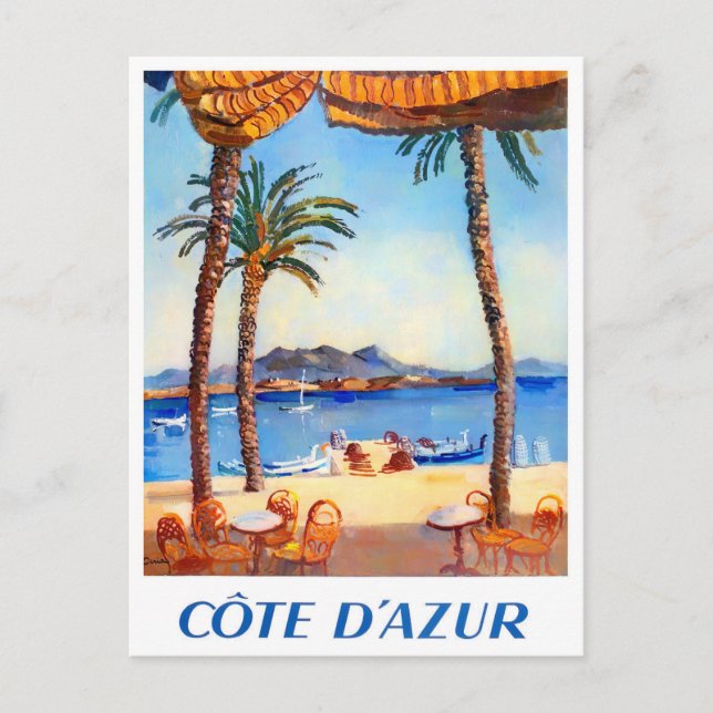 Cote D'Azur France vintage travel  Postcard (Front)