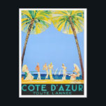 Cote D'Azur France vintage travel Postcard<br><div class="desc">Cote D'Azur France vintage travel Postcard</div>