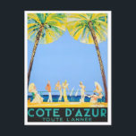 Cote D'Azur France vintage travel Postcard<br><div class="desc">Cote D'Azur France vintage travel Postcard</div>