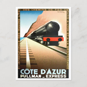 Cote D'Azur France vintage travel Postcard