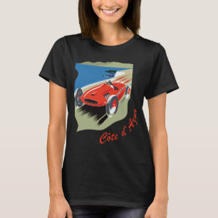 Cote d'Azur French Riviera Red Car Travel T-Shirt