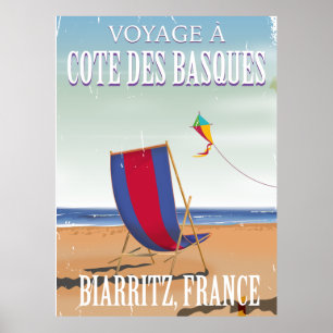 Cote des Basques France travel poster