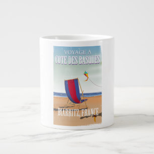 Cote des Basques France travel poster Large Coffee Mug