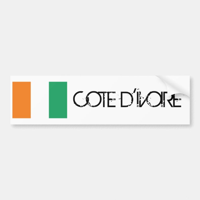 Cote d'Ivoire Flag Bumper Sticker (Front)