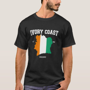 Côte d'Ivoire Flag, Côte d'Ivoire Map, Ivorian Nat T-Shirt
