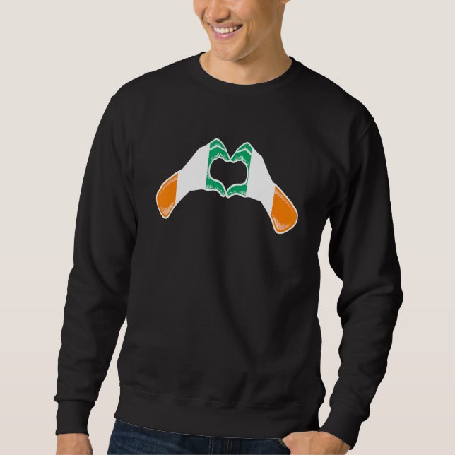 Cote D'Ivoire Flag Ivory Cost Heart Sweatshirt (Front)