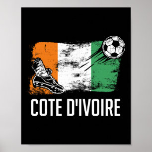 Cote D'ivoire Flag Jersey Cote D'ivoire Soccer Tea Poster