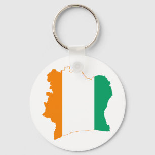 Cote d'Ivoire Flag map CI Key Ring