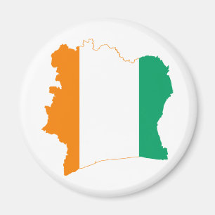 Cote d'Ivoire Flag map CI Magnet