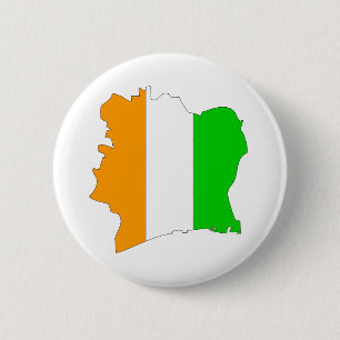 Cote Divoire Flag Map full size 6 Cm Round Badge