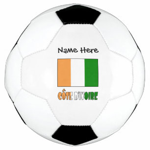 Côte d'Ivoire Ivory Coast Flag Black Personalise Soccer Ball