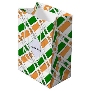 Côte d'Ivoire Ivory Coast Flag Tiled Personalised Medium Gift Bag