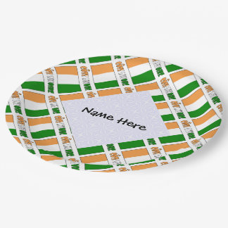 Côte d'Ivoire Ivory Coast Flag Tiled Personalised  Paper Plate