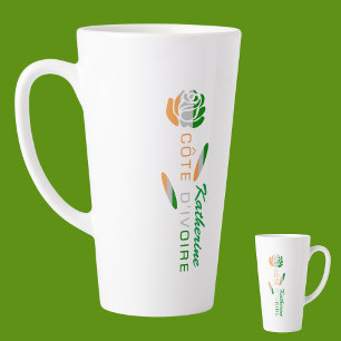 Côte D'Ivoire Rose Flag Personalised Large Latte Mug