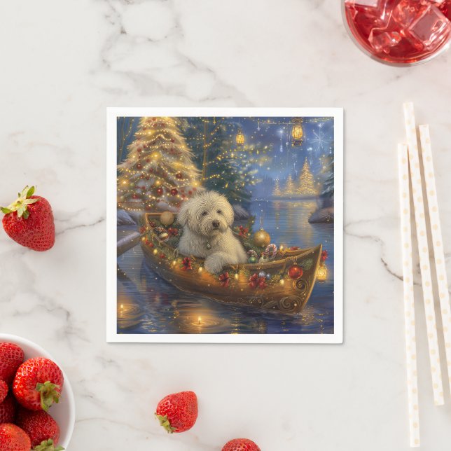 Coton De Tulear Christmas Festive Voyage  Napkin (Insitu)