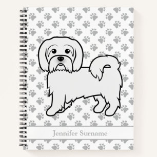 Coton de Tulear Cute Cartoon Dog & Custom Text Notebook