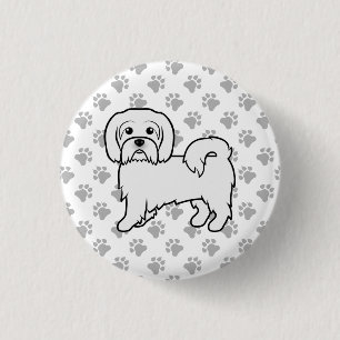 Coton de Tulear Cute Cartoon Dog Illustration 3 Cm Round Badge