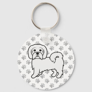 Coton De Tulear Cute Cartoon Dog Illustration Key Ring