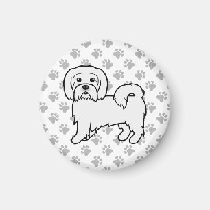 Coton de Tulear Cute Cartoon Dog Illustration Magnet