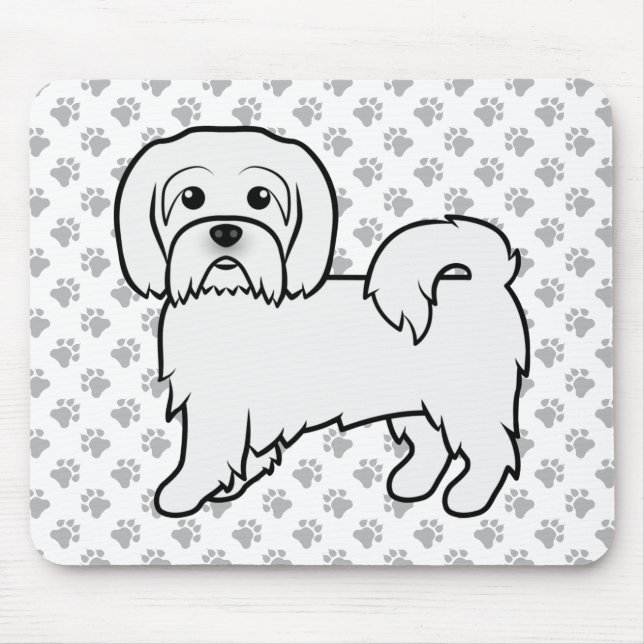 Coton de Tulear Cute Cartoon Dog Illustration Mouse Pad (Front)