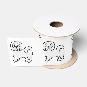 Coton de Tulear Cute Cartoon Dog Illustration Satin Ribbon