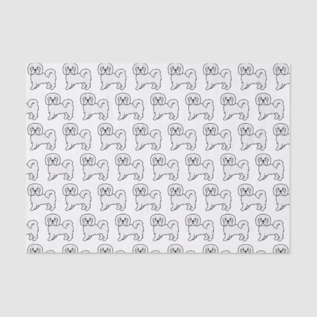 Coton de Tulear Cute Cartoon Dog Pattern Tissue Paper (Front)
