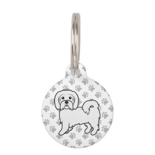 Coton De Tulear Cute Cartoon Dog & Pet's Info Pet Tag