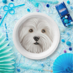Coton De Tulear Dog 3D Inspired  Paper Plate