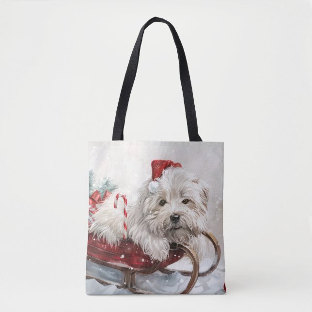 Coton De Tulear Dog Christmas Festive Tote Bag (Front)