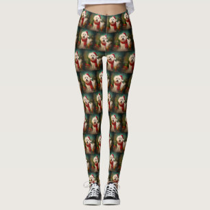 Coton De Tulear Dog in Snow Christmas Leggings