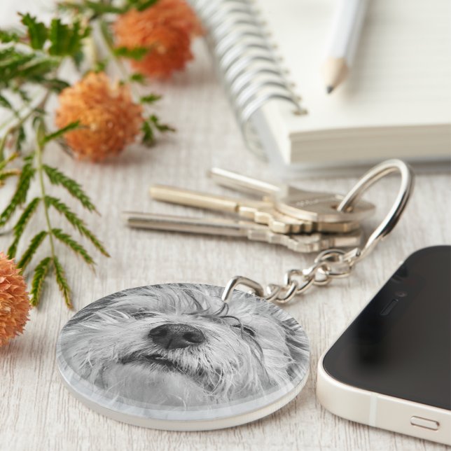 Coton de Tulear dog Key Ring (Front Right)