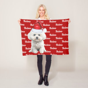 Coton de Tulear Dog Name Christmas Holiday Fleece Blanket