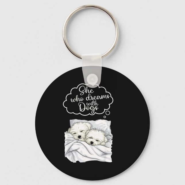 Coton De Tulear Dog Nightgown Pajama  Key Ring (Front)