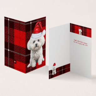 Coton de Tulear Dog Red Holiday Christmas Plaid
