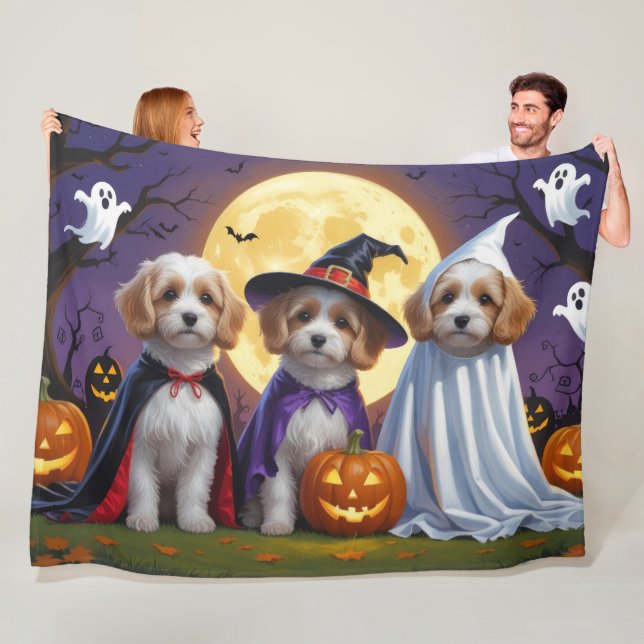 Coton De Tulear Dogs Pumpkin Halloween Funny  Fleece Blanket (In Situ)