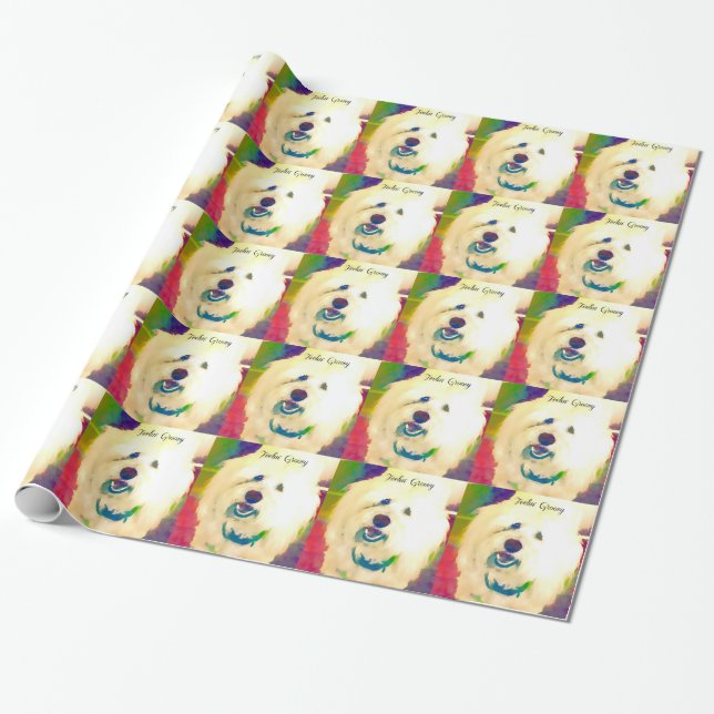 Coton de Tulear Feelin' Groovy Wrapping Paper (Unrolled)
