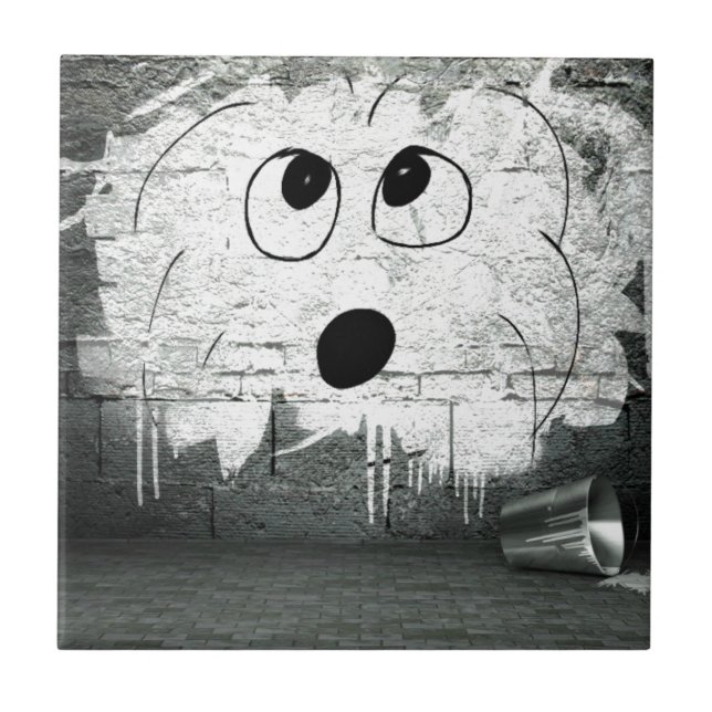 Coton de Tulear Graffiti Art Tile (Front)