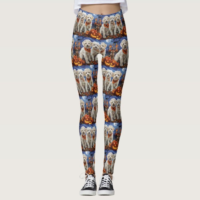 Coton De Tulear Halloween Spooky Leggings (Front)