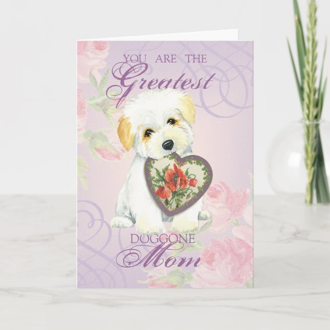 Coton de Tulear Heart Mum Card (Front)