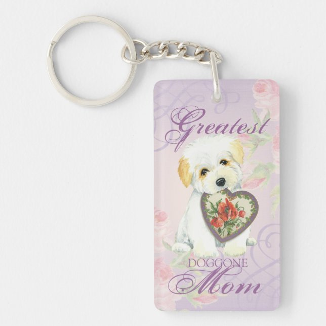 Coton de Tulear Heart Mum Key Ring (Front)