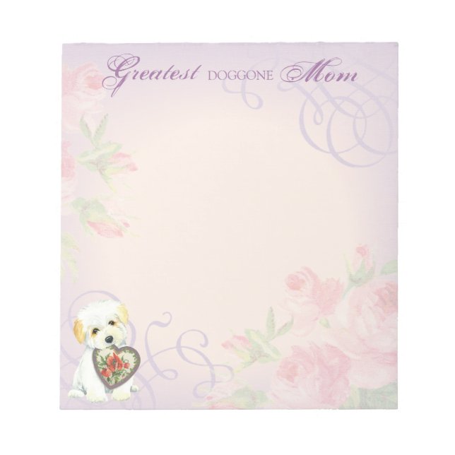 Coton de Tulear Heart Mum Notepad (Front)