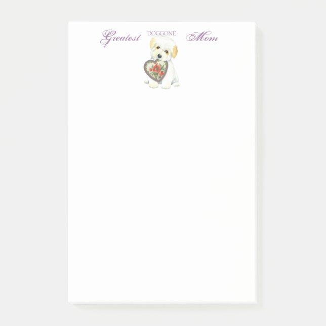 Coton de Tulear Heart Mum Post-it Notes (Front)