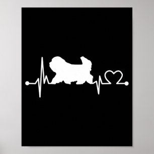 Coton de tulear heartbeat funny dog pet gift poster