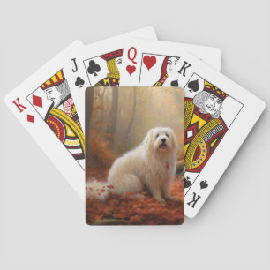 Coton De Tulear in Autumn Leaves Fall Inspire Playing Cards