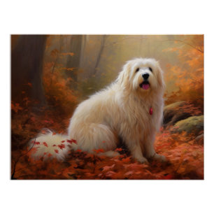 Coton De Tulear in Autumn Leaves Fall Inspire Poster