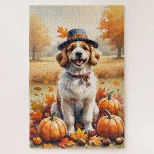 Coton De Tulear In Autumn Leaves Thanksgiving Art Jigsaw Puzzle