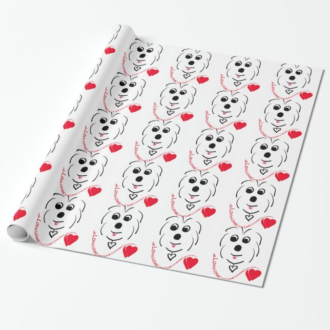 Coton de Tulear Love Wrapping Paper (Unrolled)